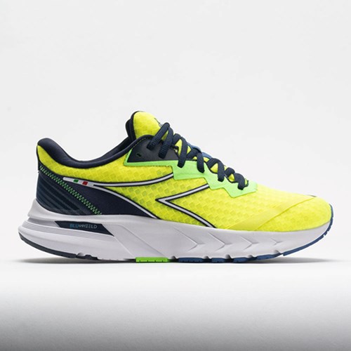 Orthofeet Diadora Mythos Blushield Volo 2 Men's Running Shoes Neon Yellow / White / Black Iris | OB9354210