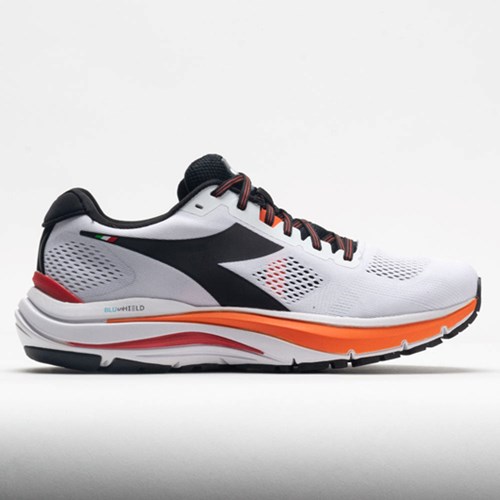 Orthofeet Diadora Mythos Blushield Vortice 7 Men's Running Shoes White / Black / Vermillion Orange | GZ4287016