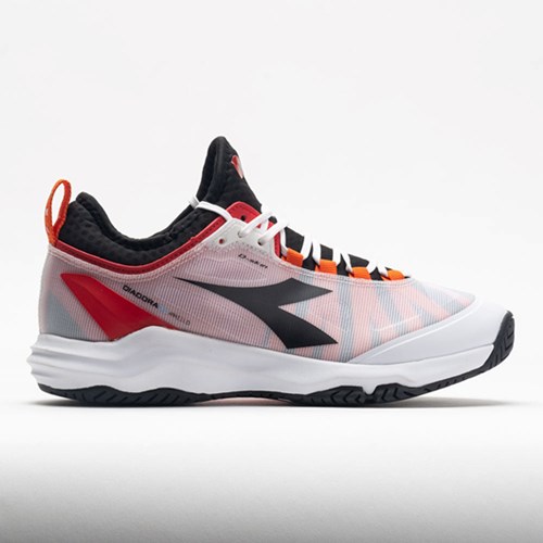 Orthofeet Diadora Speed Blushield Fly AG Men's Tennis Shoes White / Black / Fiery Red | HV2615790