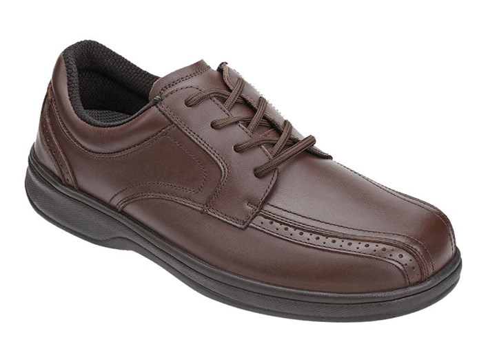 Orthofeet Gramercy Brown Oxford Men's Dress Shoes Brown | KN3945672