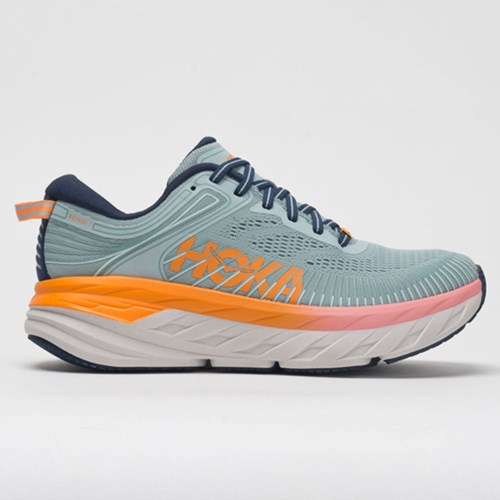 Orthofeet Hoka One One Bondi 7 Women's Running Shoes Blue Haze / Black Iris | TW0912735