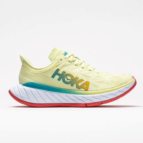 Orthofeet Hoka One One Carbon X 2 Men's Running Shoes Luminary Green / Hot Coral | CT8236945