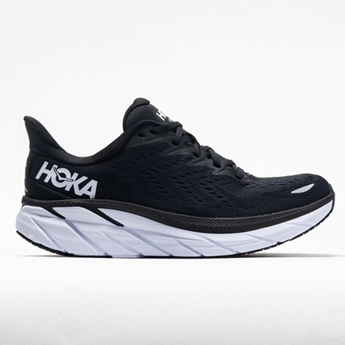 Orthofeet Hoka One One Clifton 8 Men's Running Shoes Black / White | JY1289405