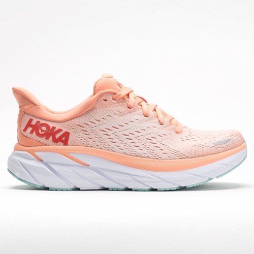 Orthofeet Hoka One One Clifton 8 Women's Running Shoes Cantaloupe / Silver Peony | BI5039472