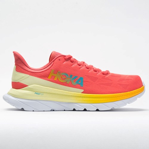 Orthofeet Hoka One One Mach 4 Men's Running Shoes Hot Coral / Saffron | CH3261589