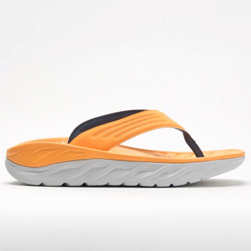 Orthofeet Hoka One One Ora Recovery Flip Men's Slide Sandals Blazing Orange / Lunar Rock | LV3452706