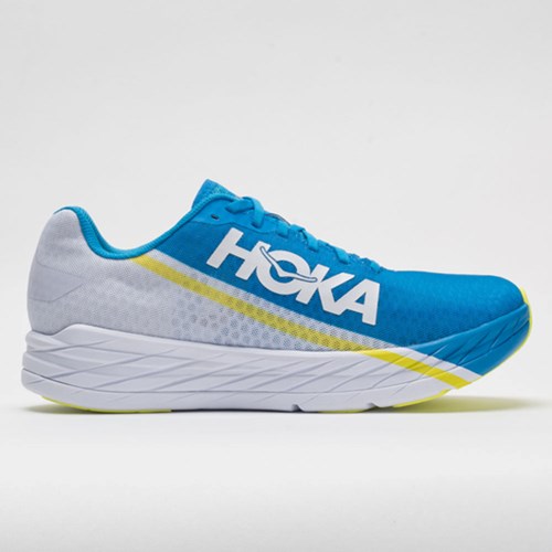 Orthofeet Hoka One One Rocket X Men's Running Shoes White / Diva Blue | MT4812593