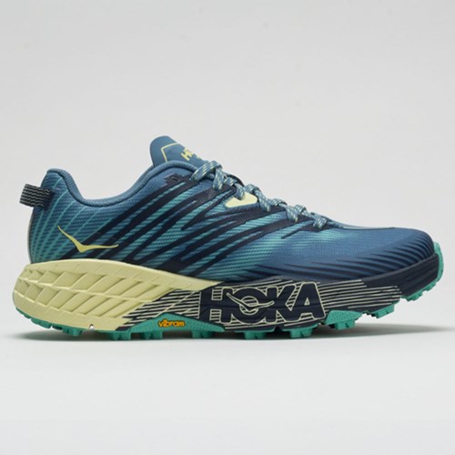 Orthofeet Hoka One One Speedgoat 4 Women's Trail Running Shoes Provincial Blue / Luminary Green | LC9530684