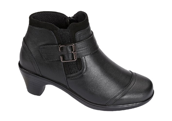 Orthofeet Low Heels 2" Bootie Women's Dress Shoes Black | PK6520147