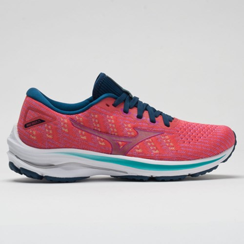 Orthofeet Mizuno Wave Rider 25 Waveknit Women's Running Shoes Cayenne / Phlox Pink | DE7805319