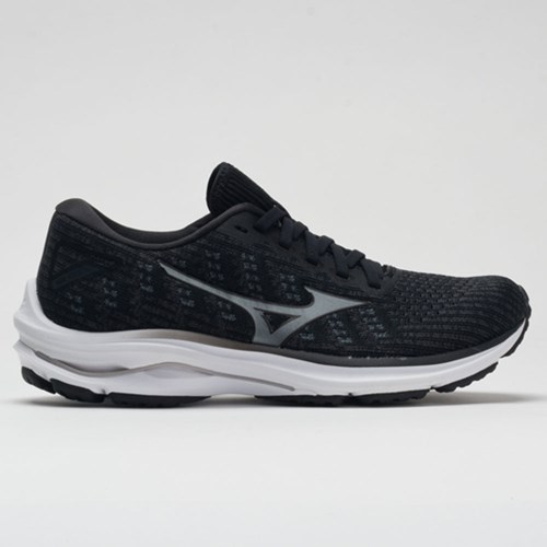 Orthofeet Mizuno Wave Rider 25 Waveknit Women's Running Shoes Black / Onyx | FO8076251