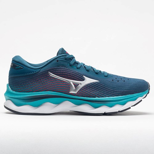 Orthofeet Mizuno Wave Sky 5 Waveknit Women's Running Shoes Legion Blue / Silver | XM8614207