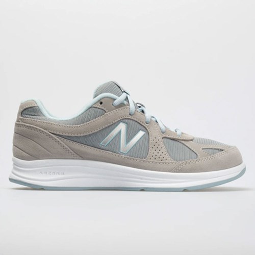 Orthofeet New Balance 877 Women's Walking Shoes Silver / Aqua | UK4673512