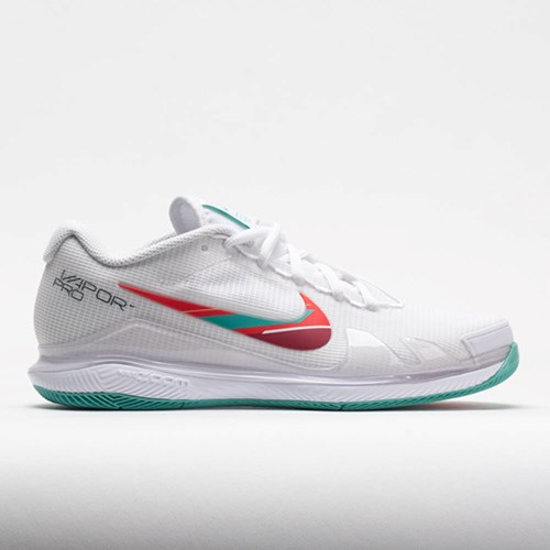 Orthofeet Nike Air Zoom Vapor Pro Women's Tennis Shoes White / Washed Teal / Habanero Red | NS8516372