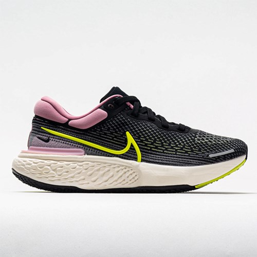 Orthofeet Nike ZoomX Invincible Run Flyknit Women's Running Shoes Black / Cyber Elemental Pink | KH5874310