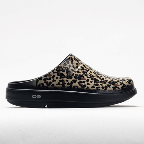 Orthofeet OOFOS OOcloog Limited Women's Walking Shoes Black Leopard | RJ5923086