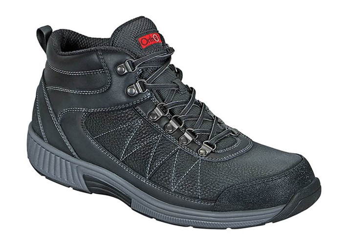 Orthofeet Orthotic Men's Hiking Boots Black | QI0246381