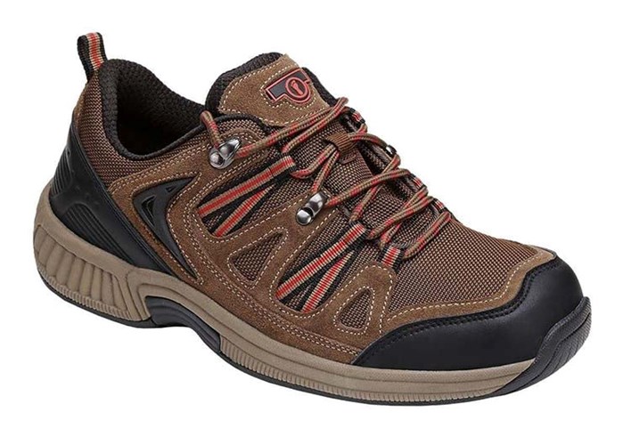 Orthofeet Outdoor Walking Orthopedic Men's Sneakers Brown | VX1980273