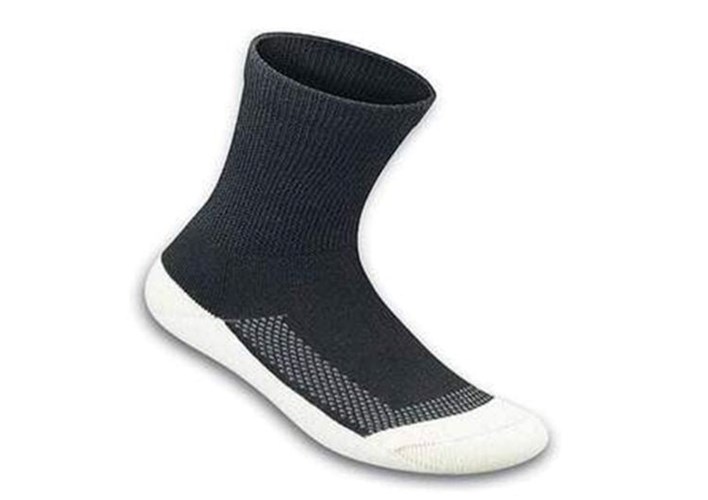 Orthofeet Padded Sole Crew Bamboo Diabetic Unisex Socks Black | OT3529460