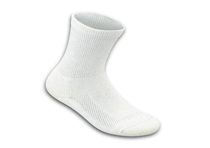 Orthofeet Padded Sole Crew Bamboo Diabetic Unisex Socks White | ZD0621375