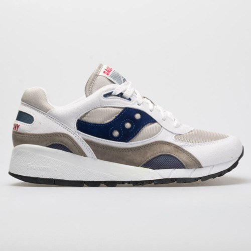 Orthofeet Saucony Shadow 6000 Men's Lifestyle Sneakers White / Gray / Navy | SB6205748