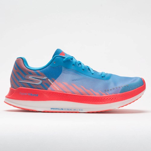 Orthofeet Skechers GOrun Razor Excess Men's Running Shoes Blue / Coral | YC7815094