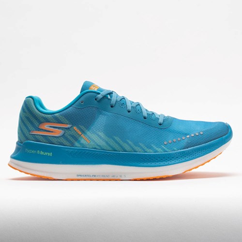 Orthofeet Skechers GOrun Razor Excess Women's Running Shoes Blue / Orange | VY1570683