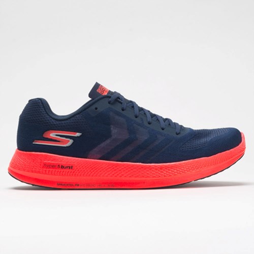 Orthofeet Skechers GOrun Razor+ Men's Running Shoes Navy / Coral | DL9152734