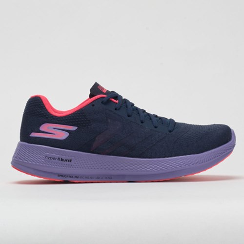 Orthofeet Skechers GOrun Razor+ Women's Running Shoes Navy / Purple / Neon Pink | IA5470839