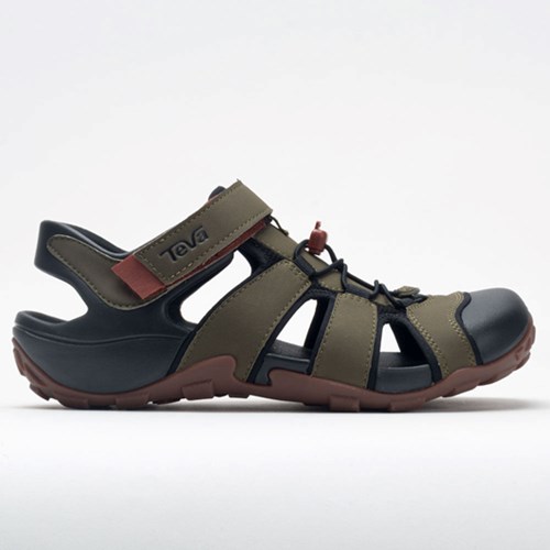 Orthofeet Teva Flintwood Men's Slide Sandals Dark Olive | AY5179640