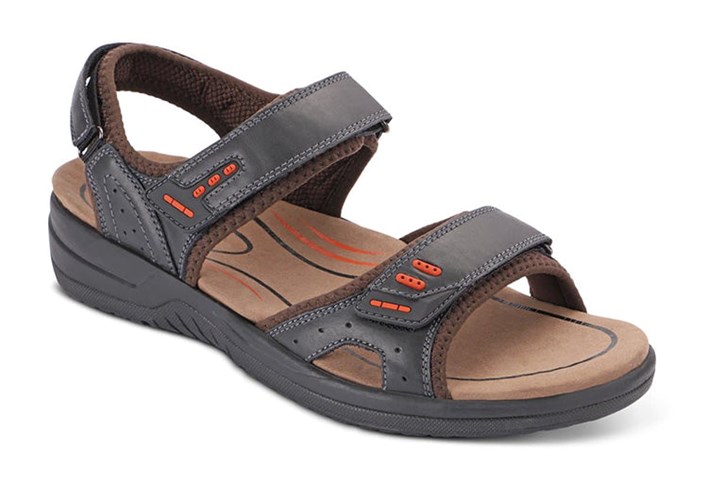 Orthofeet With Arch Support Cambria Men's Sandals Black | FW9374052